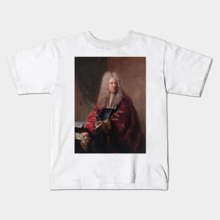 Portrait de Jean Hebert, Echevin de la Ville de Paris by Jean-Francois de Troy Kids T-Shirt